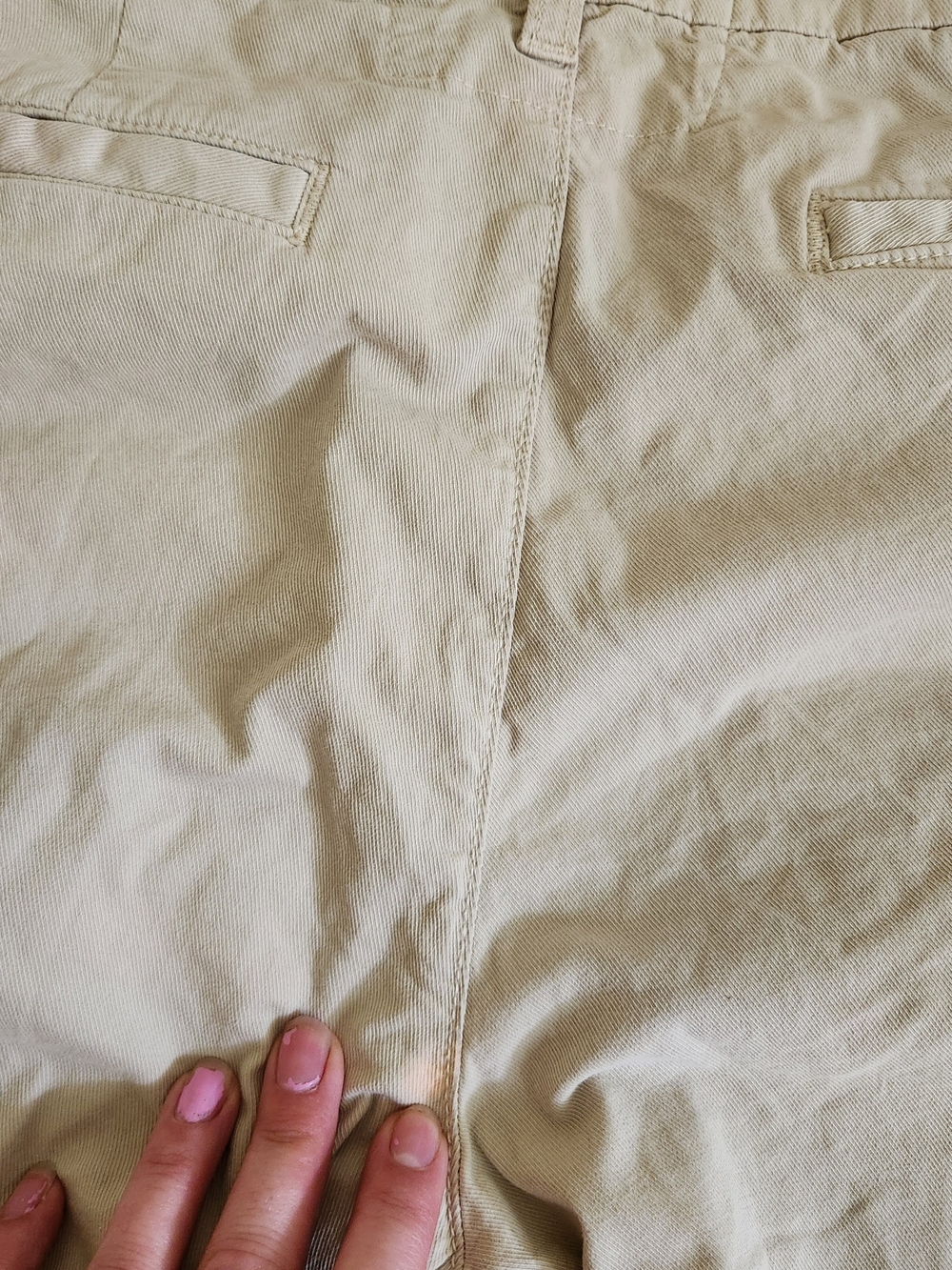 Frank & Eileen Pant Wicklow Cropped Tapered Leg Twill Chino Raw Hem Khaki Tan 10 - Picture 7 of 8